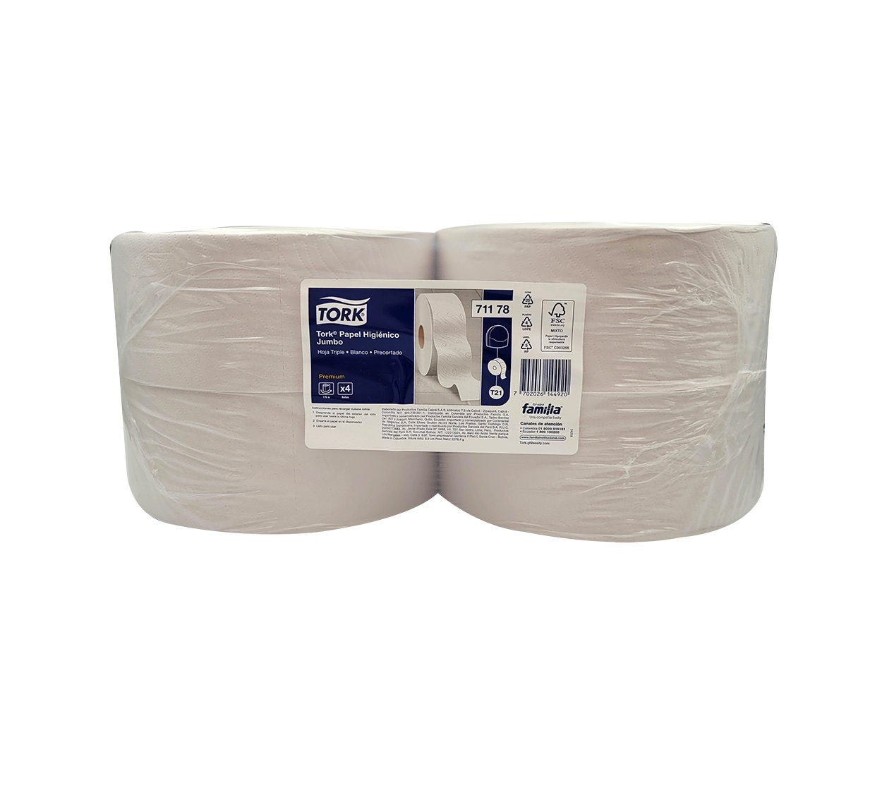 PAPEL HIGIENICO INSTITUCIONAL X PACA DE 4 ROLLOS