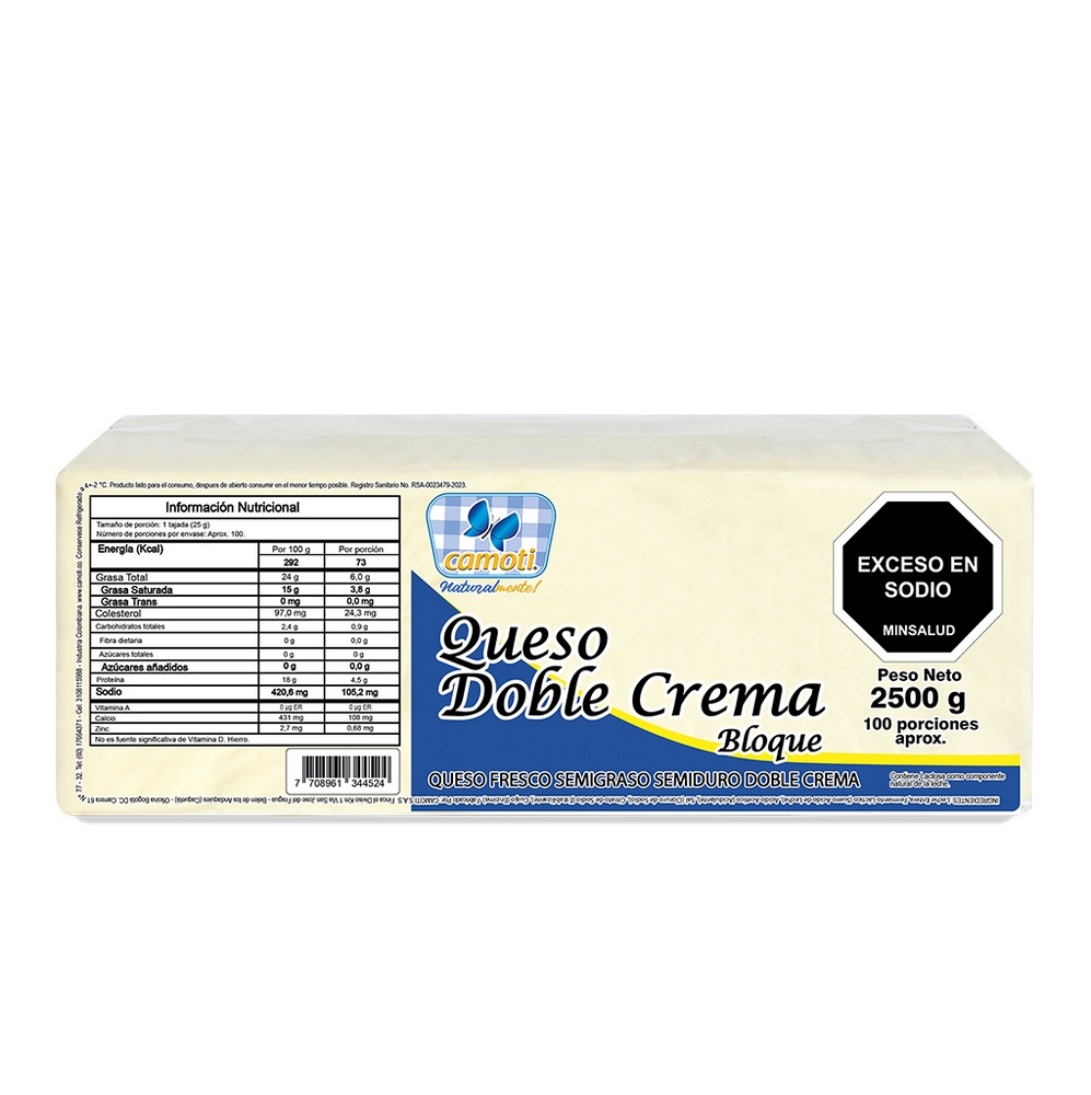 QUESO DOBLE CREMA X BLOQUE ENTERO
