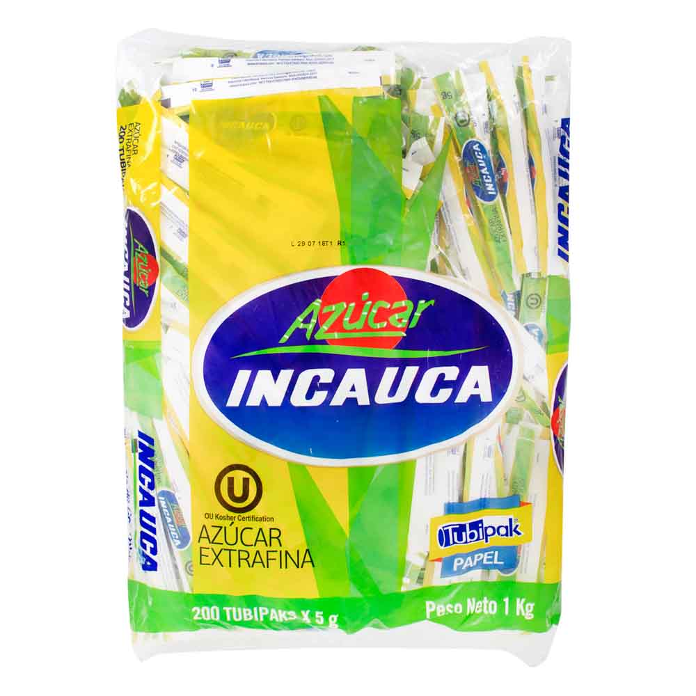 AZUCAR BLANCA EN SOBRETUBIPACK X PAQUETE
