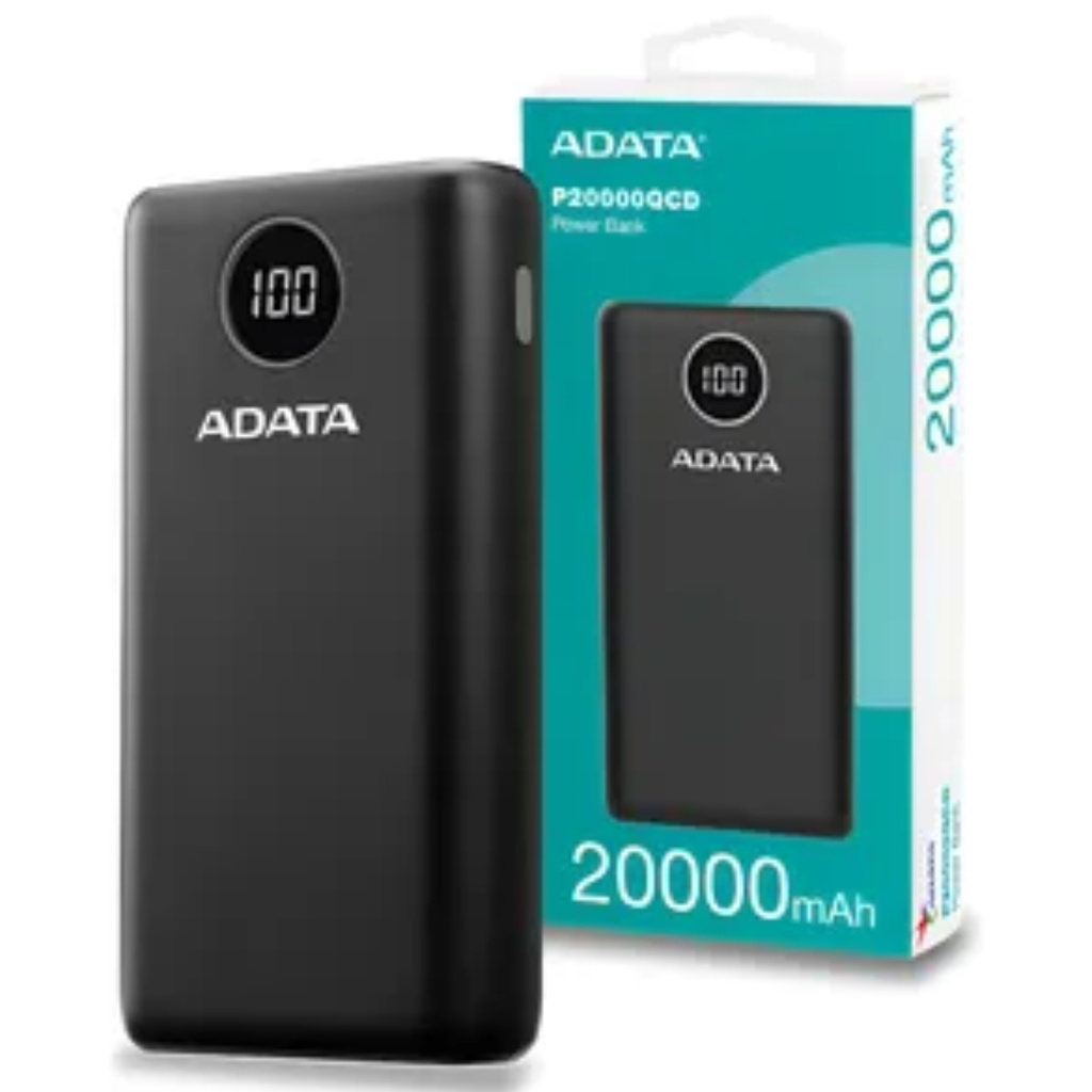 Power Bank 20000mAh Negra digital /2 puertos usb quick charge
