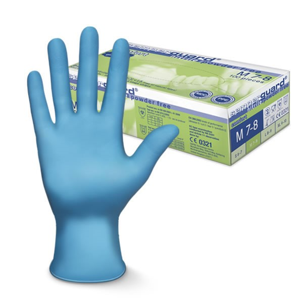 GUANTES DE NITRILO EXTRAGRUESOS COLOR AZUL, CAJA X 100 UND
