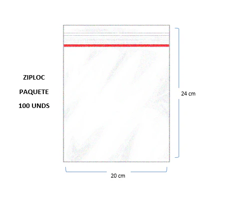 BOLSA ZIPLOC MEDIANA 20 X 24